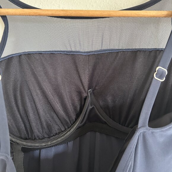 NWT Miraclesuit Tankini Top 14 Blue Mirage Underwire Asymmetric Mesh Swim - Picture 6 of 10